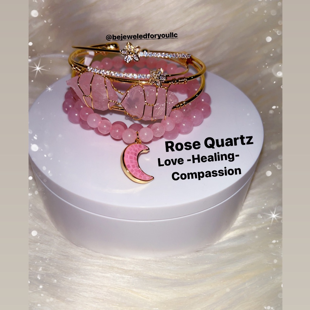 Rose Quartz Stackable Bracelet Set